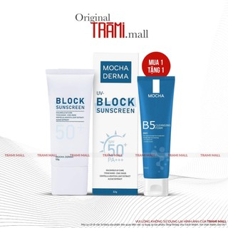  Kem Chống Nắng Phục Hồi & Nâng Tone Mocha Derma UV Block Sunscreen SPF50+, PA++++ 50gr.
