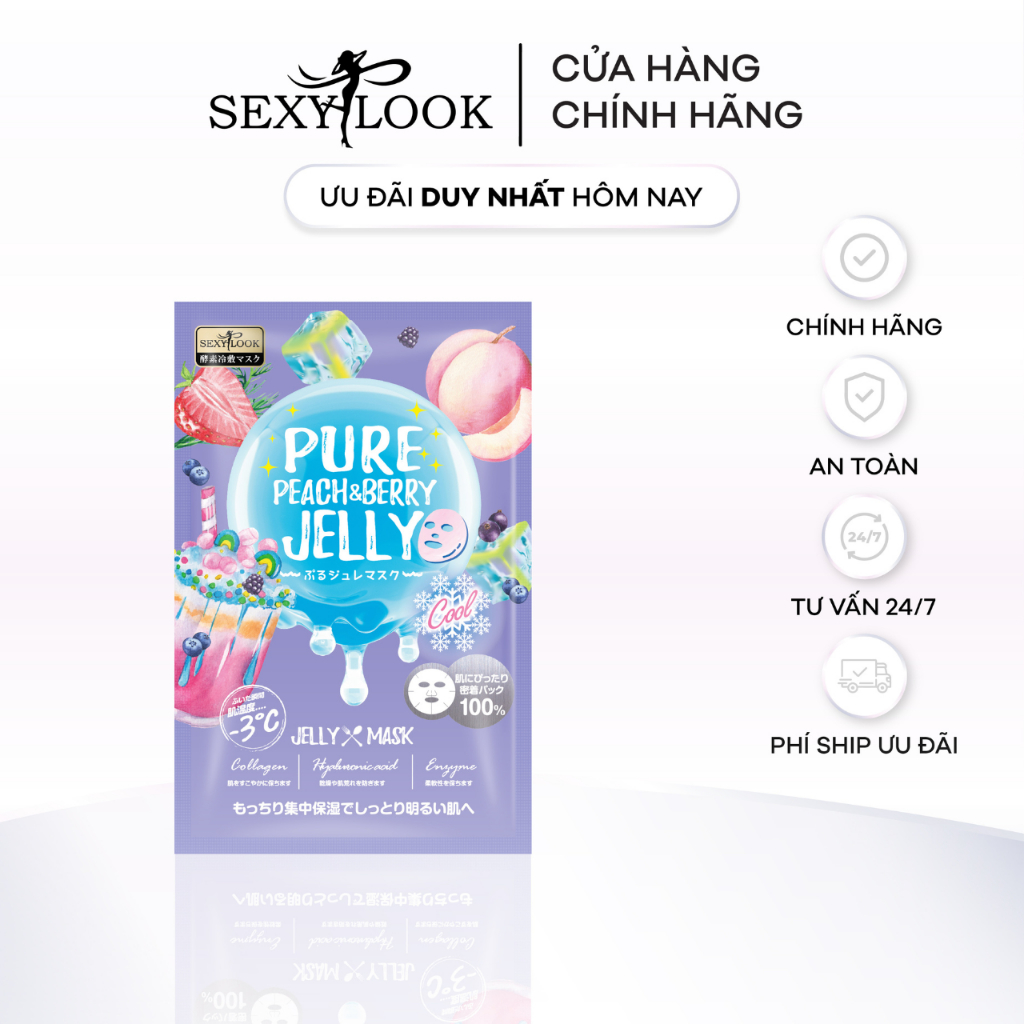 Mặt Nạ Thạch Jelly Đào Sáng Da Dưỡng Trắng SEXYLOOK Miếng Lẻ 38ml