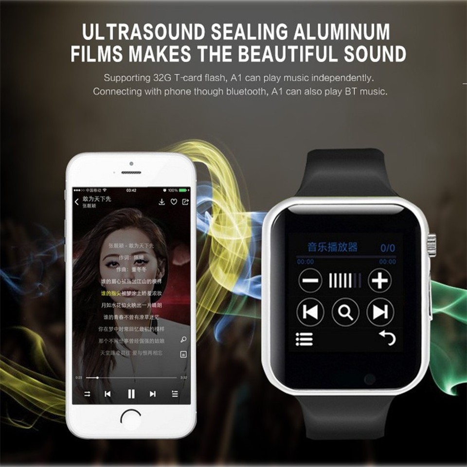 Đồng hồ thông minh A1 hỗ trợ sim mở rộng, nghe gọi qua Bluetooth, nghe nhạc trực tiếp