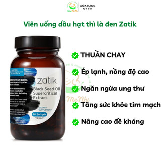 Viên uống dầu hạt thì là đen hữu cơ Zatik Black Seed Oil 90 viên.