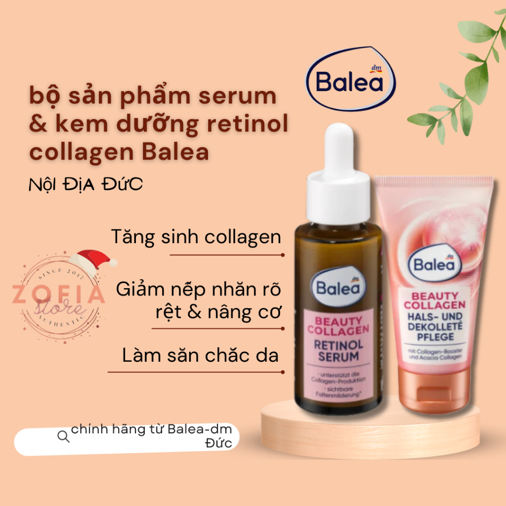 Serum và kem dưỡng Retinol tăng sinh collagen Balea Đức
