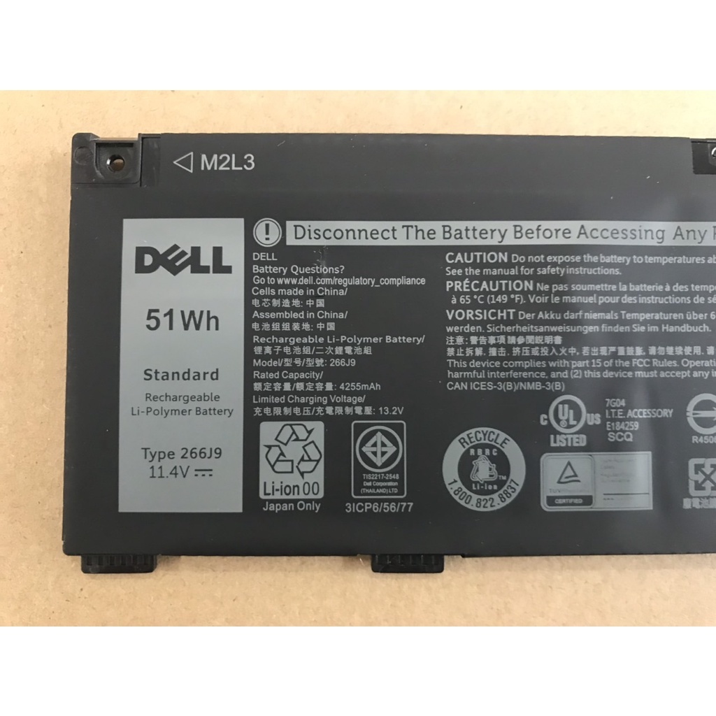 ⚡HÀNG ZIN XỊN ⚡ Pin (Battery)Original Dell G3 15 3590 51Wh 266J9 Zin