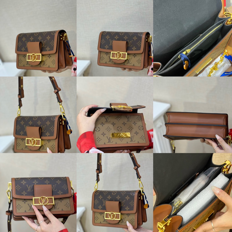 Túi L v dauphine size 20/25cm fullbox