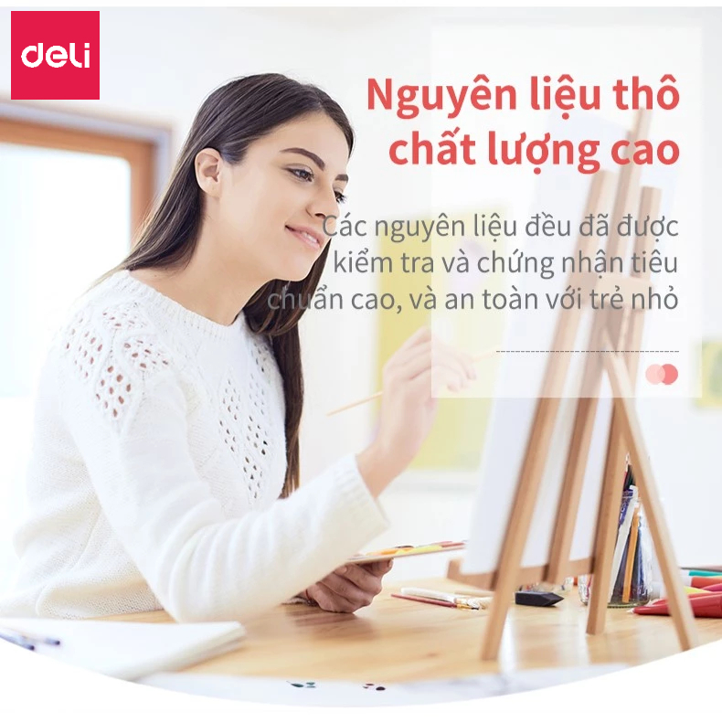 Màu Nước Acrylic Dạng Tuýp 12ml Deli Vẽ Vải Giày Tường - 12 /24 Màu Tươi Sáng Đặc Mịn Nhanh Khô Học Sinh Chuyên Nghiệp