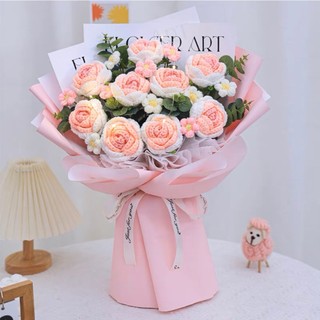 Bó hoa hồng đan thủ công bằng len làm quà tặng sinh nhật người yêu