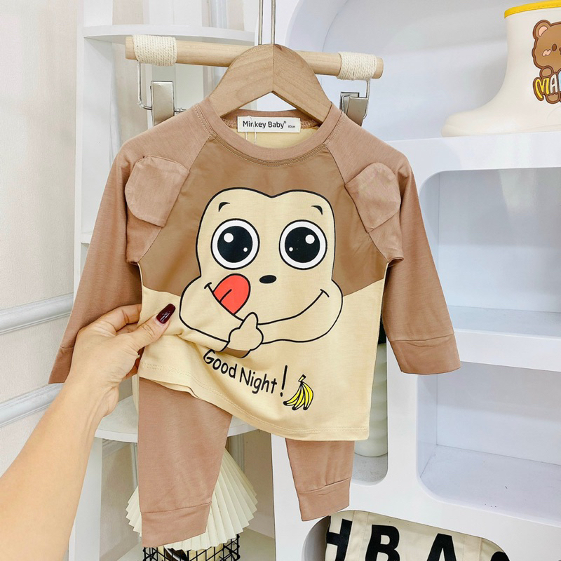 Tay dài quần dài thun lạnh thú bé 6-22 kí