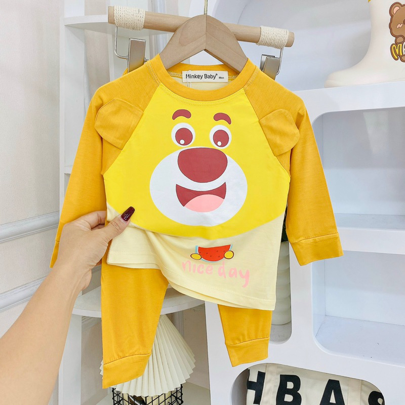 Tay dài quần dài thun lạnh thú bé 6-22 kí