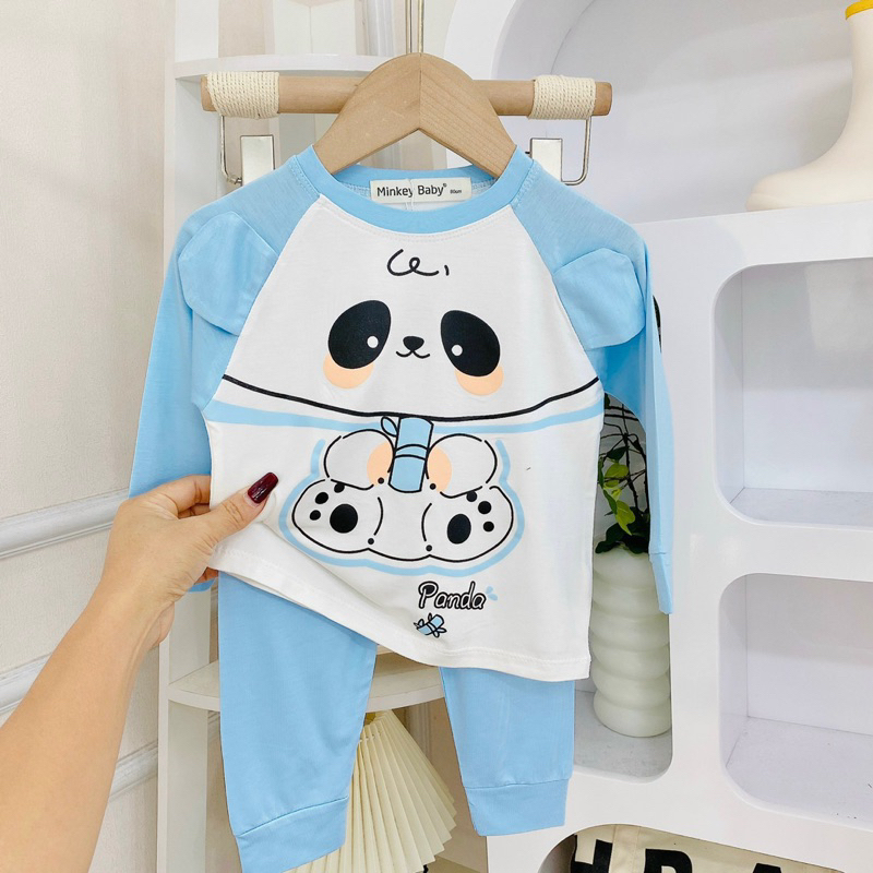 Tay dài quần dài thun lạnh thú bé 6-22 kí