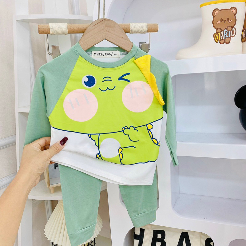 Tay dài quần dài thun lạnh thú bé 6-22 kí