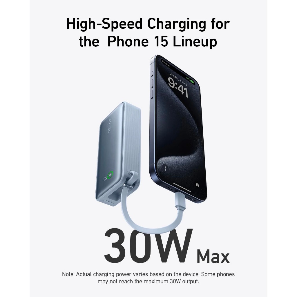 Sạc dự phòng Anker A1259 10000mAh 30W Kèm Cáp Type C in/out, hỗ trợ PD/PPS/QC,Cho Laptop 15 Pro 14 13 12 iPad vv,BH 12T