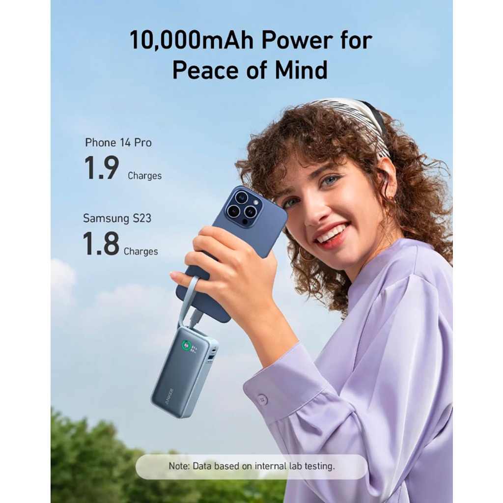 Sạc dự phòng Anker A1259 10000mAh 30W Kèm Cáp Type C in/out, hỗ trợ PD/PPS/QC,Cho Laptop 15 Pro 14 13 12 iPad vv,BH 12T