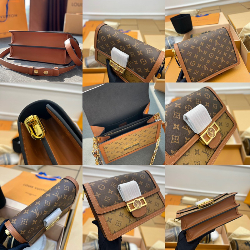 Túi L v dauphine size 20/25cm fullbox