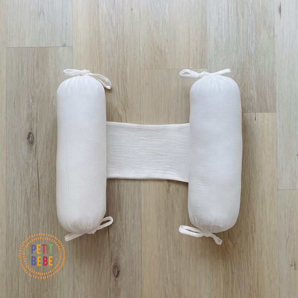 Gối chặn cho bé sơ sinh PETIT BEBE muslin thoáng khí màu trơn trẻ ngủ ngon