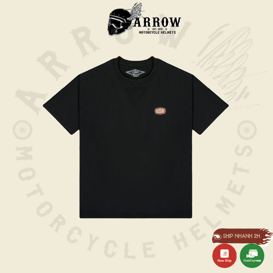 Áo thun Raw basic thêu vải thun cotton thoáng mát 4 chiều ArrowShop