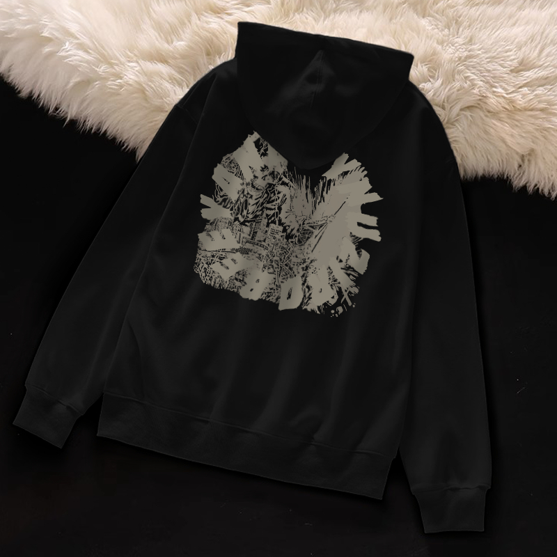 Áo khoác nỉ có mũ Đen nữ thời trang CLOT Hoodie unisex Y0523 bigsize vintage ngầu in hinh