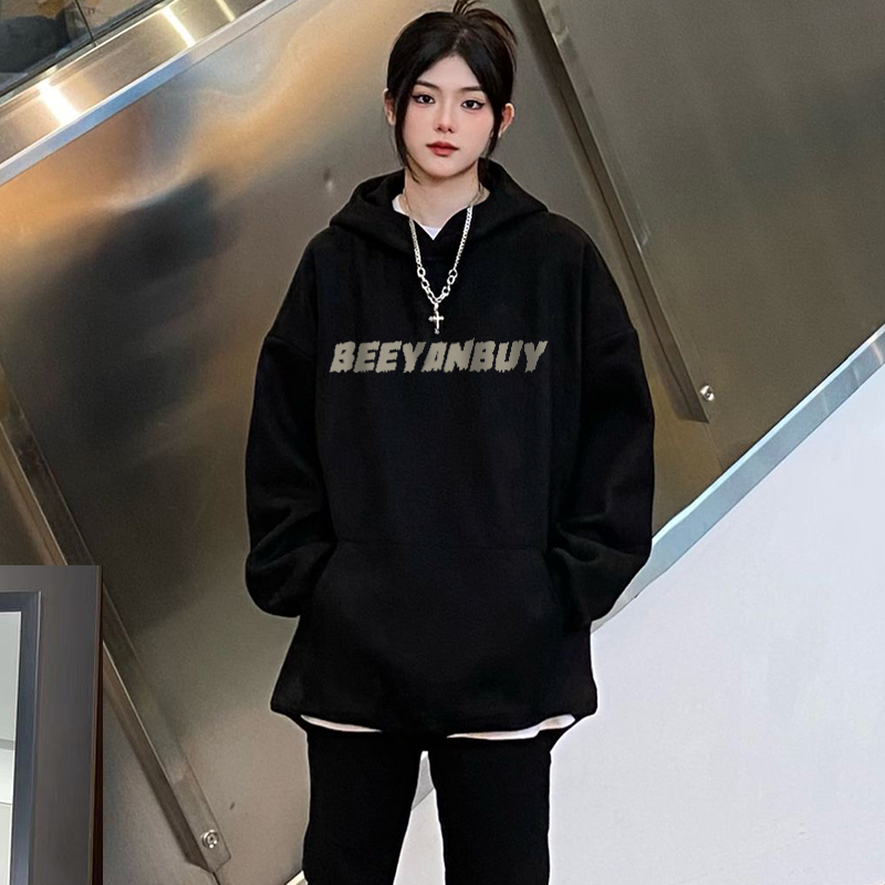 Áo khoác nỉ có mũ Đen nữ thời trang CLOT Hoodie unisex Y0523 bigsize vintage ngầu in hinh