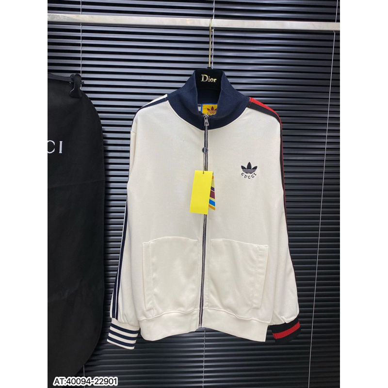Áo Khoác Nỉ Thêu Logo Adidas x Gucci ,áo nỉ thể thao Thời Trang Nam Nữ