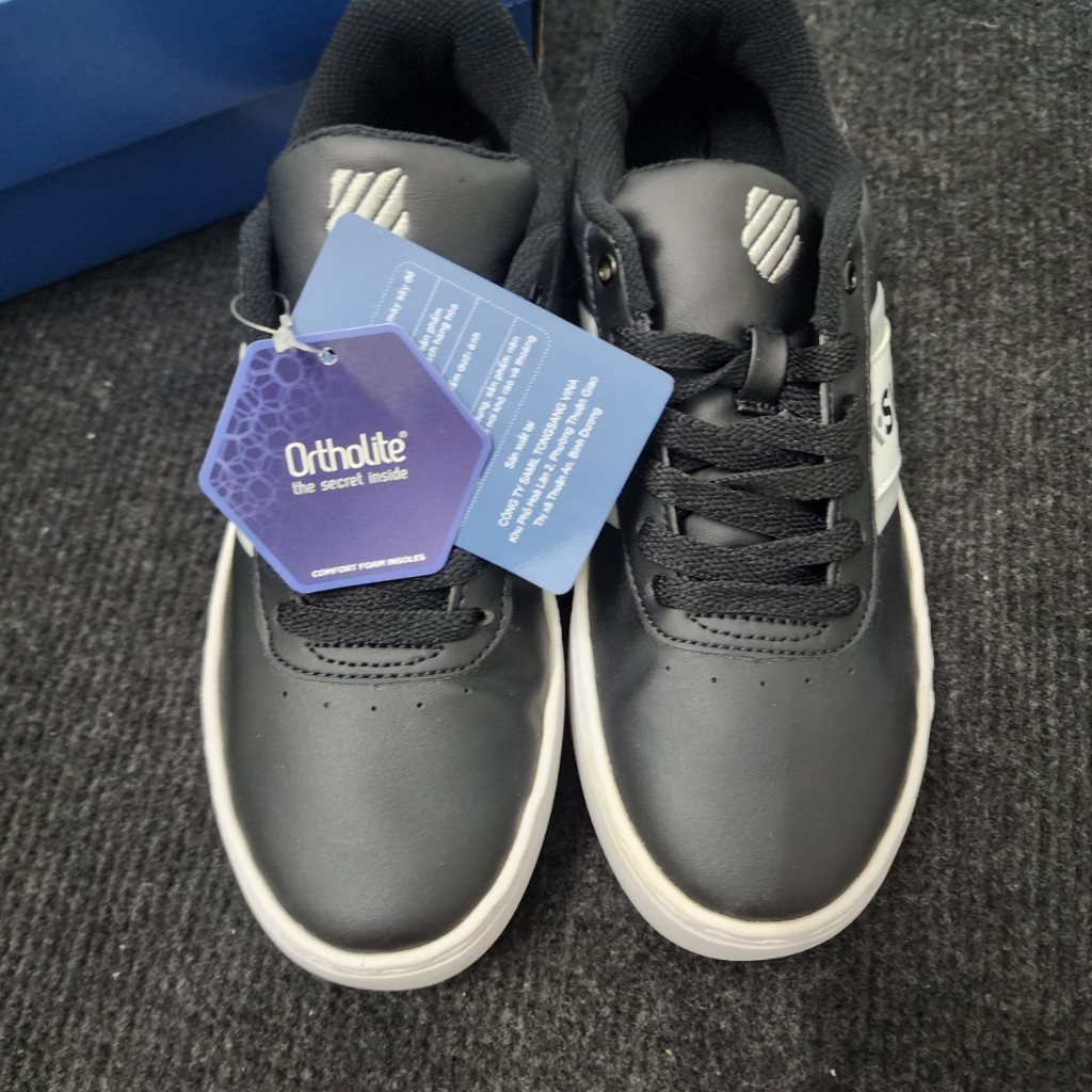 Giày KSWISS  đen đế trắng logo đỏ cho nam