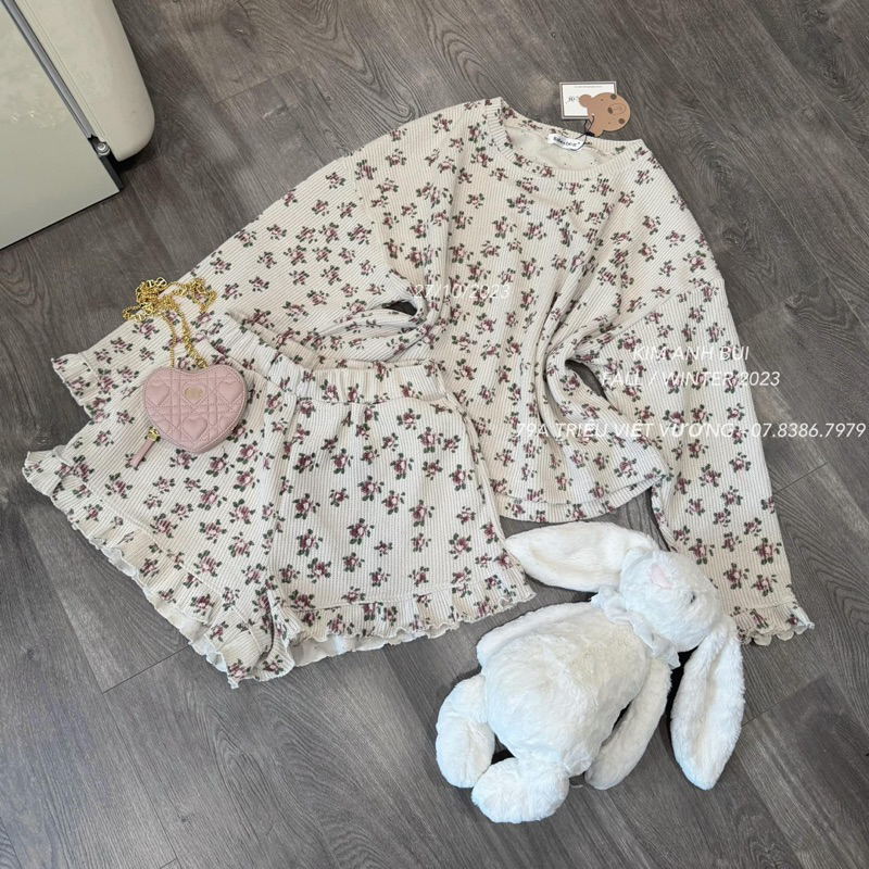 Set Len Tăm Hoa Nhí Full 3 Màu Hàng QC