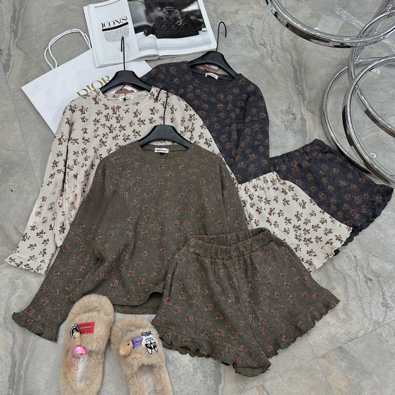 Set Len Tăm Hoa Nhí Full 3 Màu Hàng QC