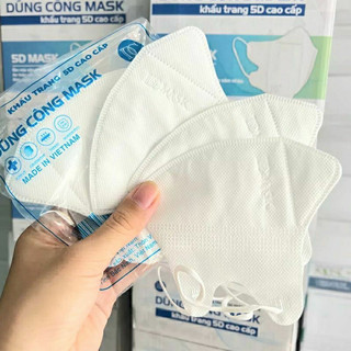 Thùng 100 chiếc khẩu trang 5D trắng Dũng Công