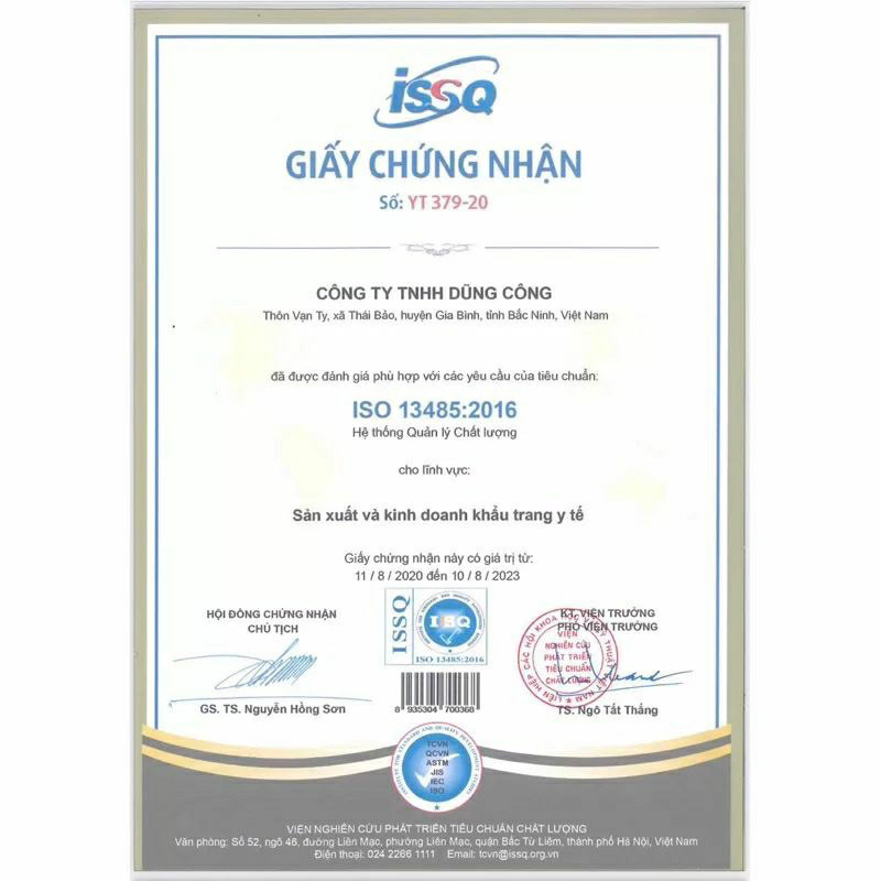 Thùng 200 chiếc Khẩu trang y tế 5D Dũng Công MASK màu Trắng 3 lớp kháng khuẩn không lem son