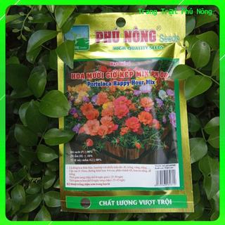 Hạt Giống Hoa Mười Giờ Kép Mix Nhiều Màu PN-08 Phú Nông - Gói 30 hạt - "Double Petals" Portulaca Happy Hour Mix