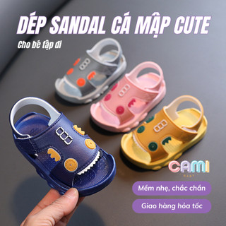 [Siêu rẻ][Size 16-25] Giày dép sandal trẻ em đế mềm chống trượt cho bé tập đi, hình cá mập cute bé trai bé gái Camibaby