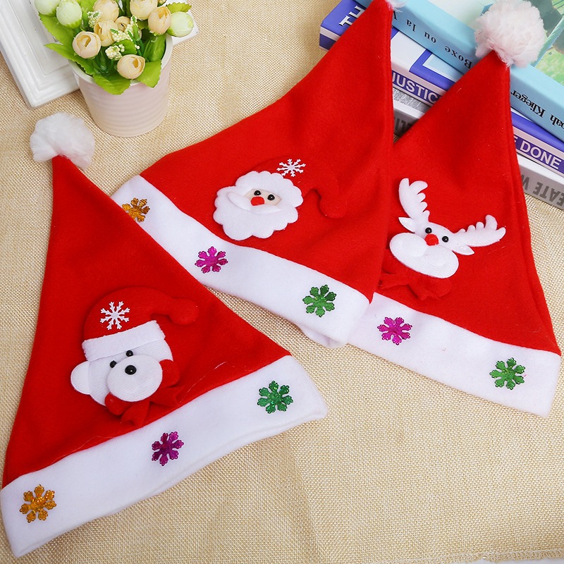 Nón đỏ Noel dày dặn loại đẹp, Mũ lông giáng sinh 2023 có đèn/không đèn - đủ kiểu - Selenshop