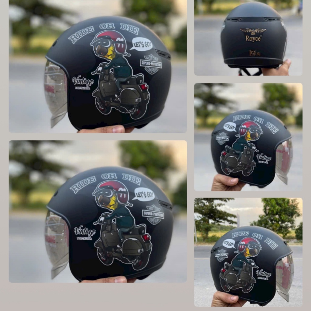 Mũ bảo hiểm trùm đầu - Kính âm cao cấp - Royal - Royce XH26 - Hàng chính hãng - Bảo  hành 12 tháng