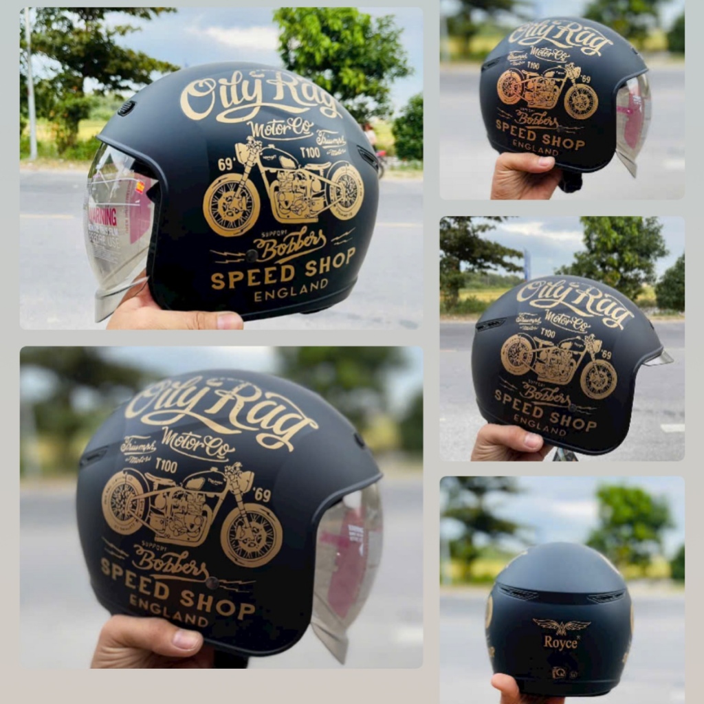 Mũ bảo hiểm trùm đầu - Kính âm cao cấp - Royal - Royce XH26 - Hàng chính hãng - Bảo  hành 12 tháng