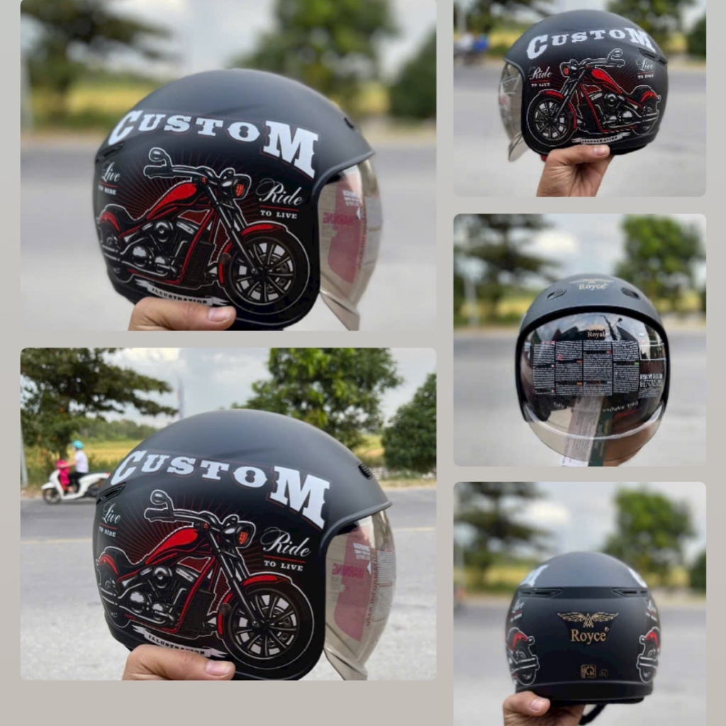 Mũ bảo hiểm trùm đầu - Kính âm cao cấp - Royal - Royce XH26 - Hàng chính hãng - Bảo  hành 12 tháng