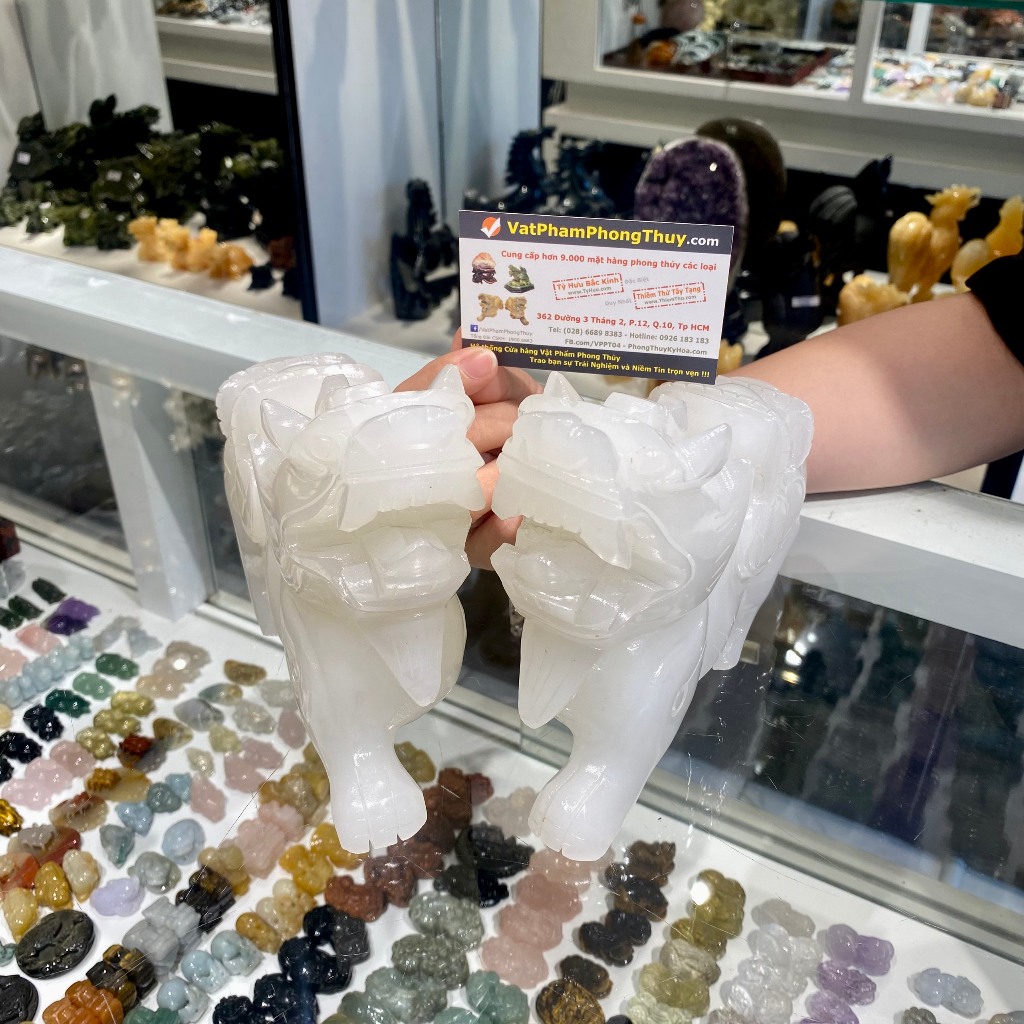 Tượng Tỳ hưu bạch ngọc nguyên bảo, tượng tỳ hưu may mắn phong thủy GM001