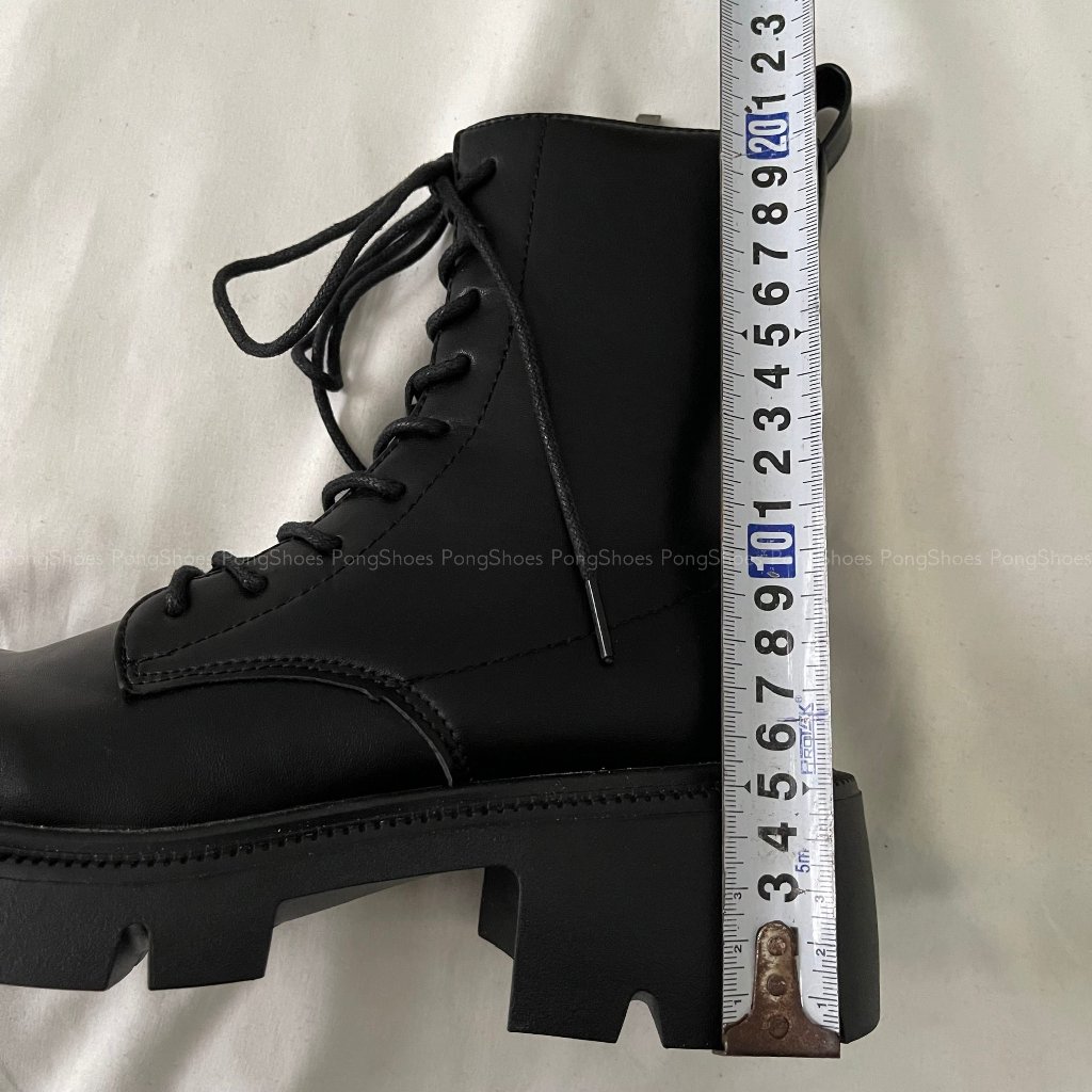 Giày Boot Pong Shoes Đế Cao Mũi Tròn- Full Box- Mã 1632