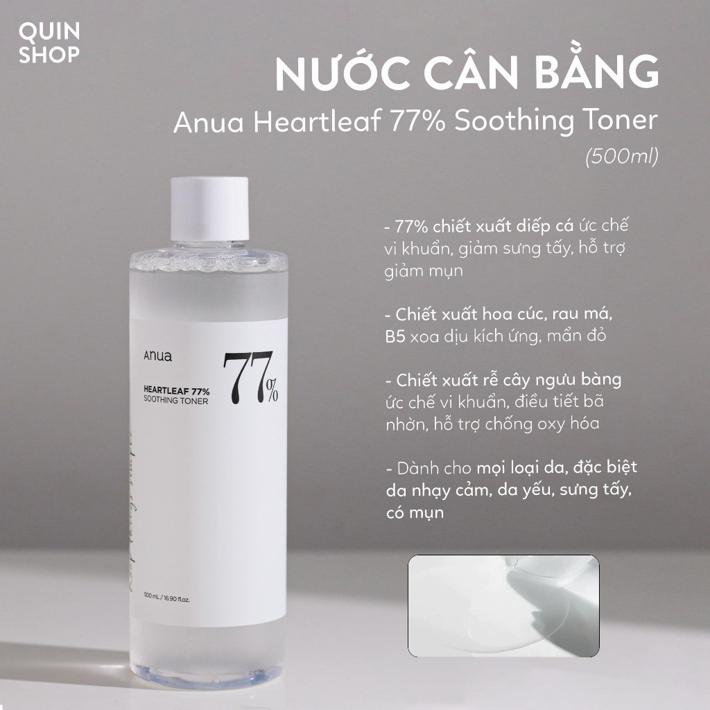 Nước Cân Bằng Diếp Cá, Quả Đào Làm Dịu, Dưỡng Sáng, Cấp Ẩm Anua Heartleaf 77 Soothing,  Peach 77 Niacin Essence Toner