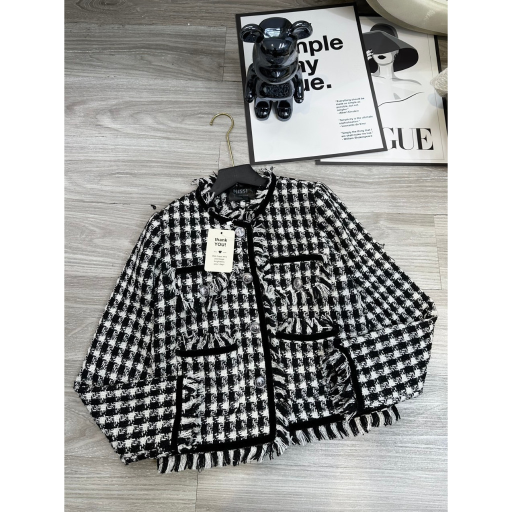 Áo dạ mới siêu hot bỏng tay sang chảnh dạ tua kẻ hot hitt MC788