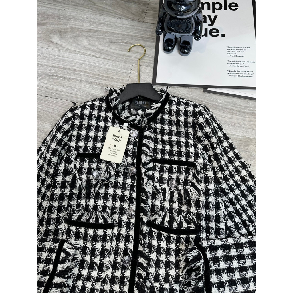 Áo dạ mới siêu hot bỏng tay sang chảnh dạ tua kẻ hot hitt MC788