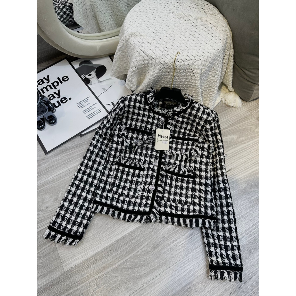 Áo dạ mới siêu hot bỏng tay sang chảnh dạ tua kẻ hot hitt MC788