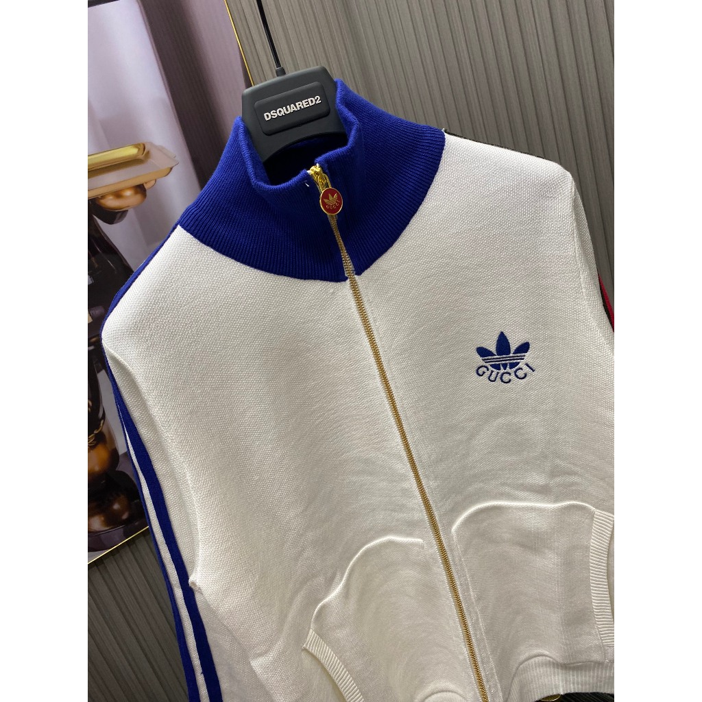 Áo Khoác Gucci Phối Adidas Logo Thêu Vải Umi Hàng Sịn Cổ Bo Dày Dặn Cao Cấp Hottrend 2023