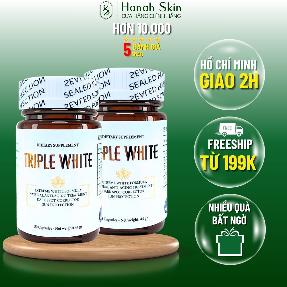 Viên Uống Trắng Da Triple White | Viên Uống Glutathione 1200mg – HANAH SKIN