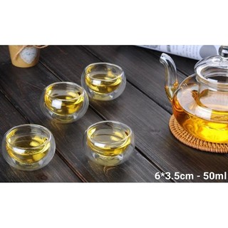 CHÉN TRÀ THỦY TINH 2 LỚP CÁCH NHIỆT
