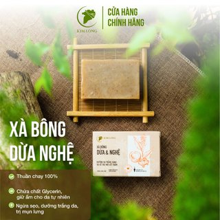 Xà bông Dừa - Nghệ - Xà phòng sinh dược tự nhiên, an toàn lành tính - Nông sản Kim Long