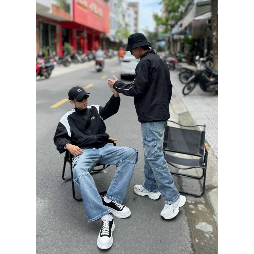 Quần Cargo Jeans Peaceout Studios P13/P14 Wash Lưng thun