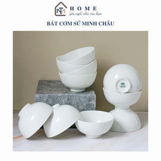 Bát cơm trắng trơn , Bát cơm trắng Minh Châu, bát cơm trắng, bát ăn cơm trắng an toàn, Sứ minh châu