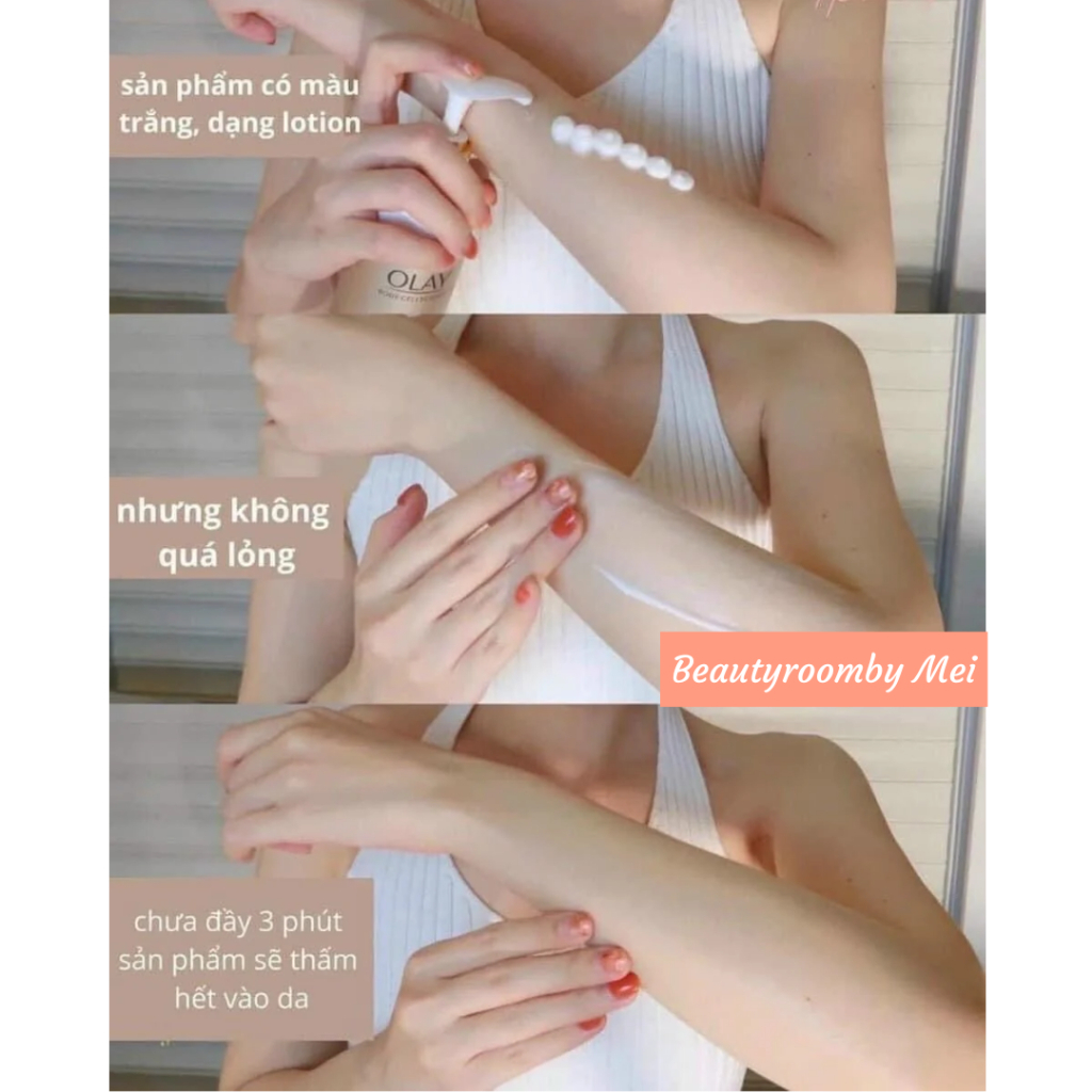 Kem Dưỡng Thể Olay Body Cellscience B3+Vitamin C Optic Glow 250ml - Beautyroom by Mei