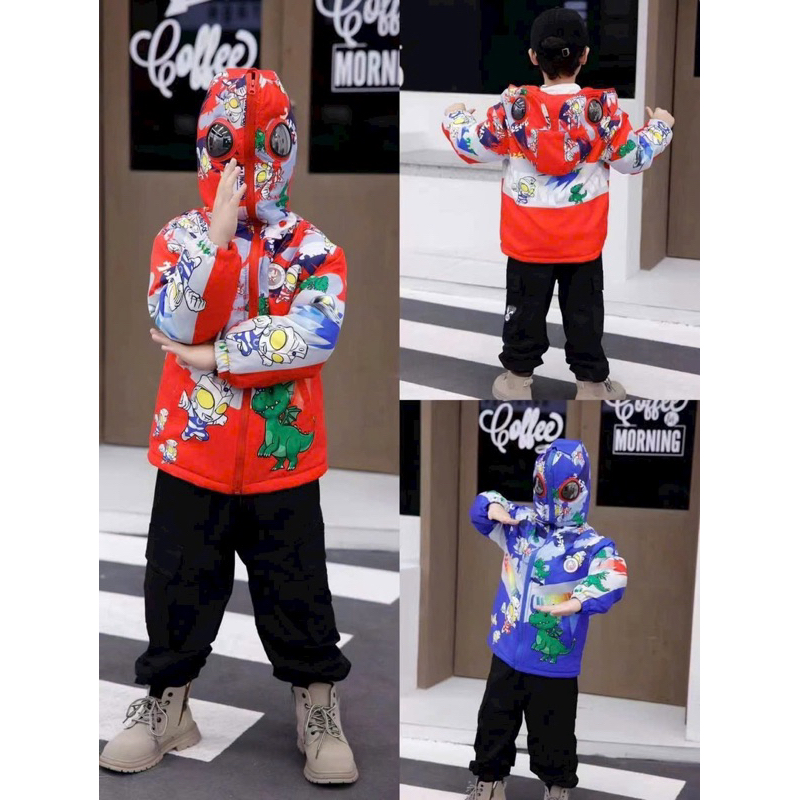 Áo Khoác Siêu Nhân Trùm kín đầu có mắt kính hàng lót lông dày ấm