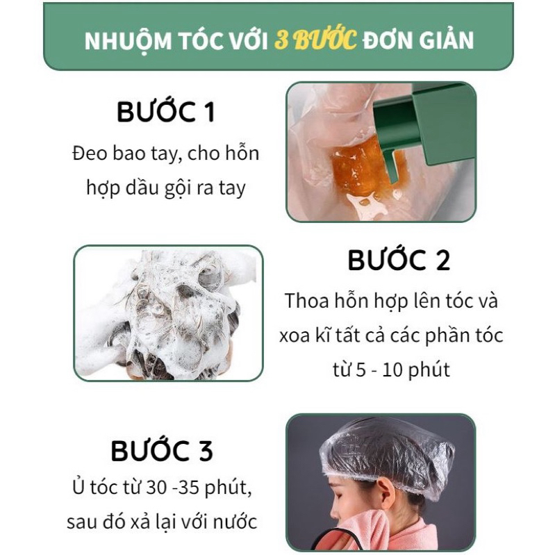 Dầu Gội Nhuộm Tóc Thảo Dược Helloii Bubble, Phủ Bạc Nâu Hạt Dẻ, Không Tẩy Tóc, Bền Màu 230ml