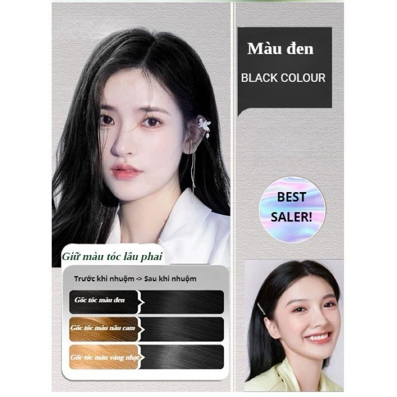 Dầu Gội Nhuộm Tóc Thảo Dược Helloii Bubble, Phủ Bạc Nâu Hạt Dẻ, Không Tẩy Tóc, Bền Màu 230ml