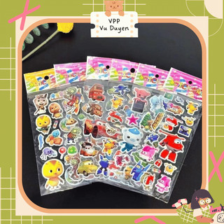 Hình dán nổi hoạt hình nhiều mẫu ngẫu nhiên cho bé, sticker cute 3d