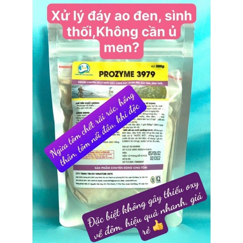 Men vi sinh nuôi tôm xử lí đáy ao tôm nuôi pozyme 3979